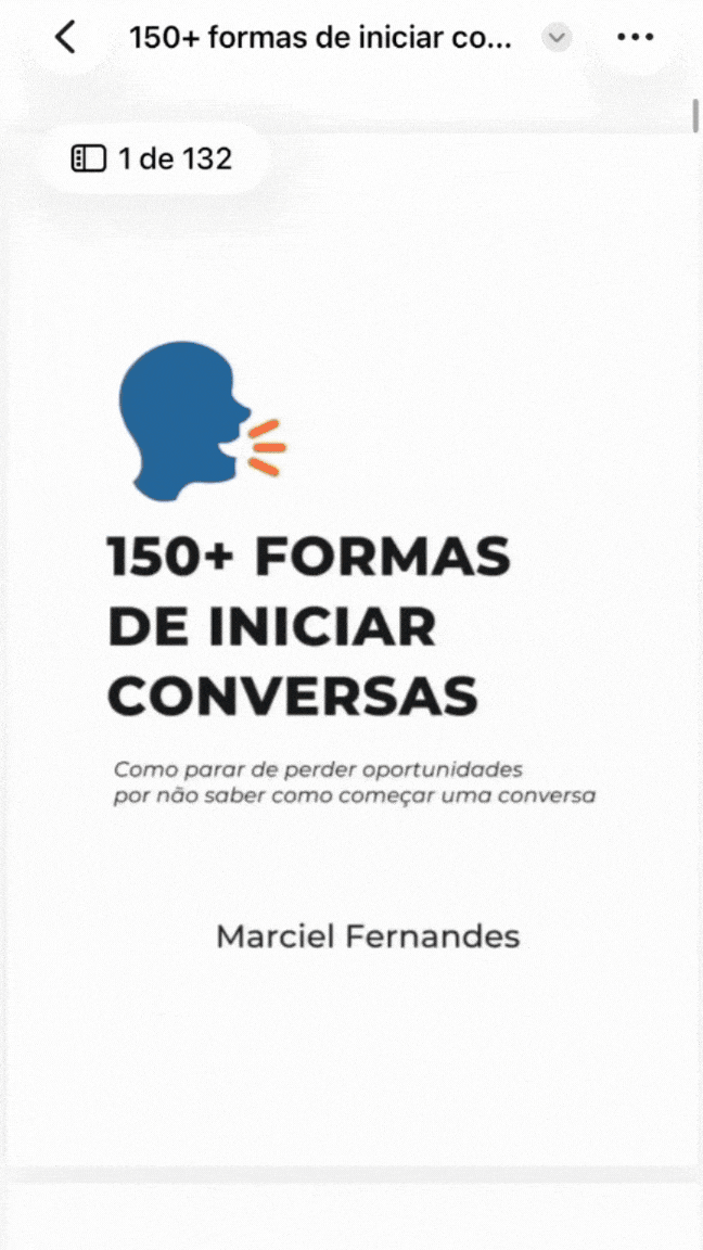 Demonstração do guia: escolha a situação e escolha uma frase para começar a conversa